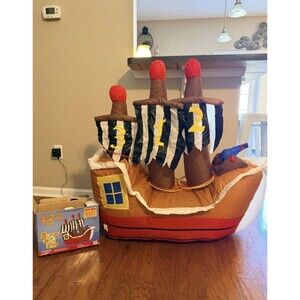 Gemmy 3ft Tall Airblown Inflatable Party Pirate Ship Ring Toss Game